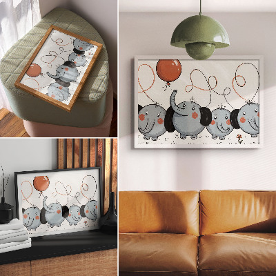 Poster mit Elefantenillustration