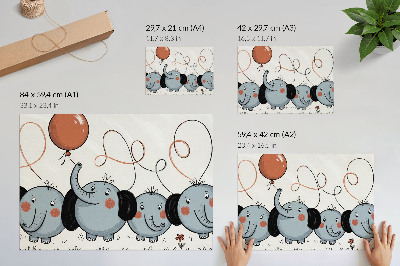 Poster mit Elefantenillustration
