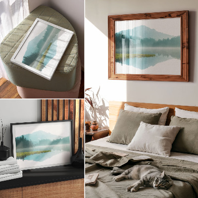 Poster mit Druck einer Berglandschaft
