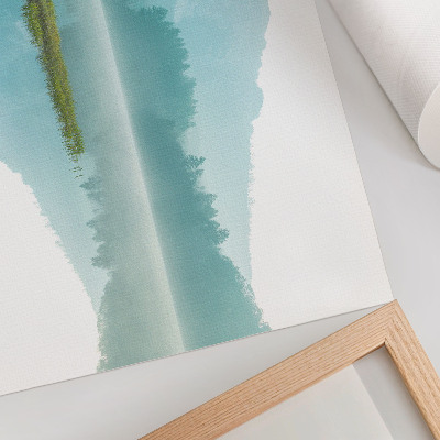 Poster mit Druck einer Berglandschaft