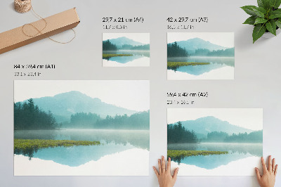 Poster mit Druck einer Berglandschaft