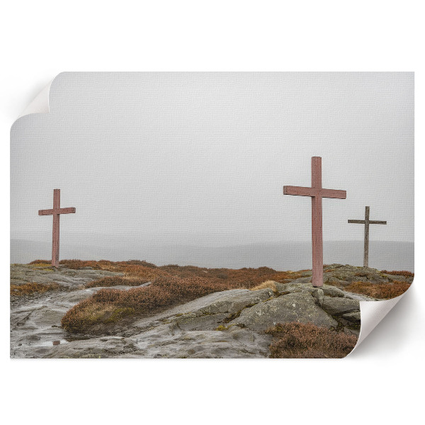 Poster mit nebliger Landschaft