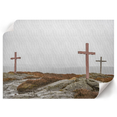Poster mit nebliger Landschaft