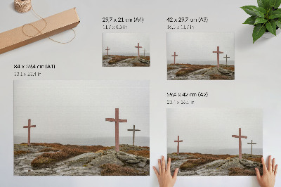 Poster mit nebliger Landschaft