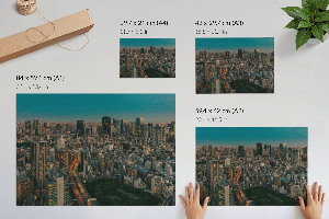 Poster mit Stadtpanorama