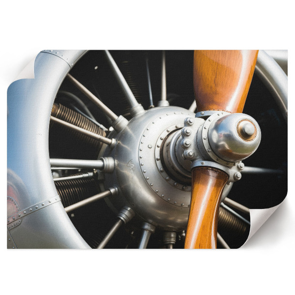 Poster mit Druckmotiv eines Flugzeugmotors