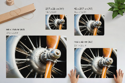 Poster mit Druckmotiv eines Flugzeugmotors