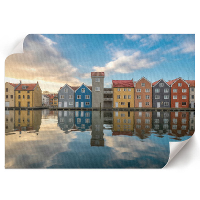 Poster mit Druckmotiv bunte Häuser