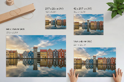 Poster mit Druckmotiv bunte Häuser