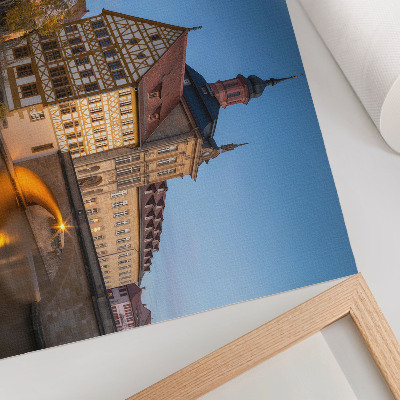 Plakat mit Stadtszene bei Nacht