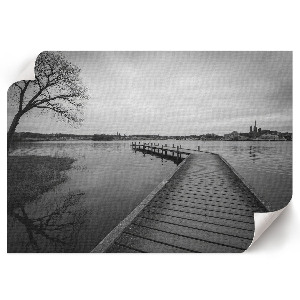 Wandposter mit Motiv eines Piers am See