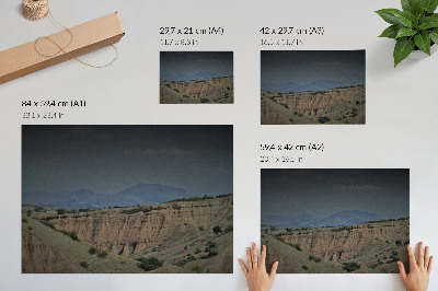 Plakat mit Berglandschaft