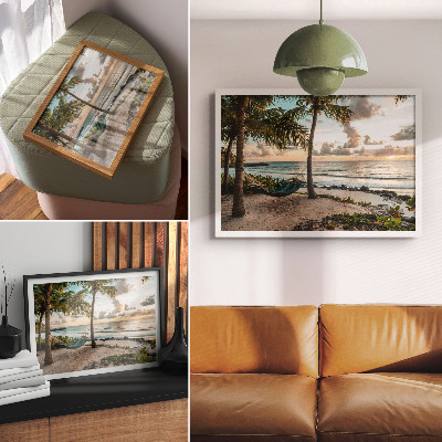 Wandposter mit Motiv eines tropischen Strandes