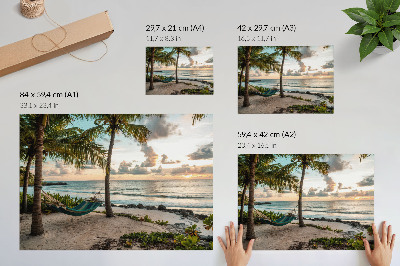 Wandposter mit Motiv eines tropischen Strandes