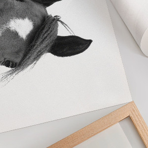 Poster mit Pferdeohren-Motiv, gedruckt