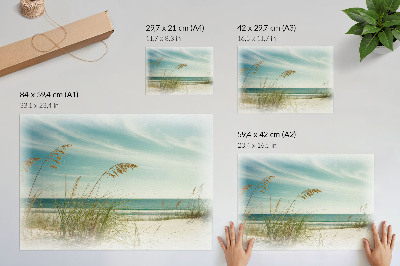 Wandposter mit Motiv eines ruhigen Strandes