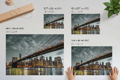Poster mit Nachtpanorama