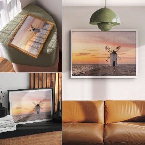 Plakat Windmühle am Meer