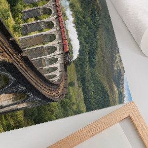 Wandposter Zug auf dem Viadukt