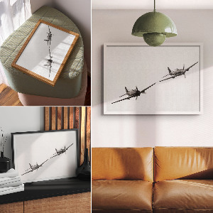 Wandposter Schwarze Flugzeuge