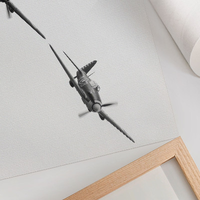Wandposter mit schwarzem Flugzeugmotiv