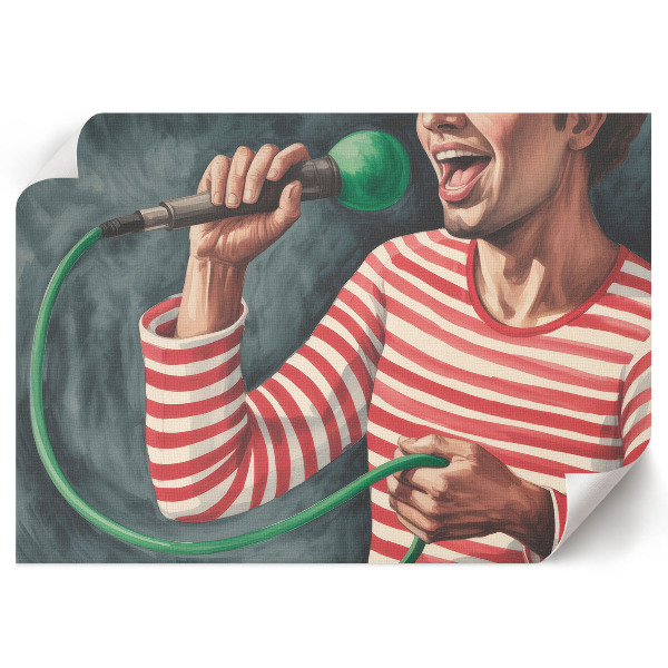 Poster mit Karaoke-Motiv zum Singen