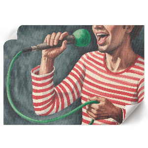 Poster mit Karaoke-Motiv zum Singen
