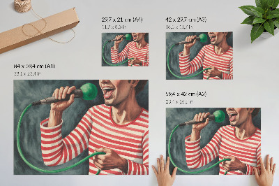 Poster mit Karaoke-Motiv zum Singen