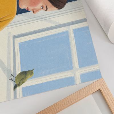 Wandposter „Das Mädchen und der Vogel“