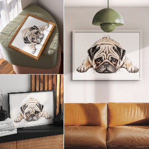 Poster bilder Mops-Illustration