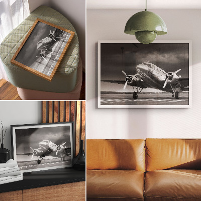 Poster mit Motiv eines klassischen Flugzeugs