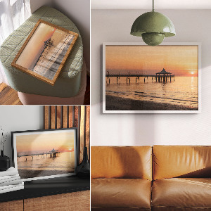 Poster bilder Der Steg bei Sonnenuntergang