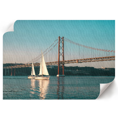 Poster mit einer Brücke und Segelbooten