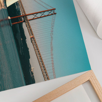Poster mit einer Brücke und Segelbooten