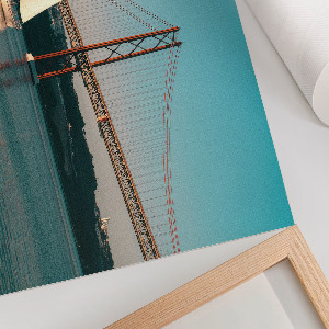 Poster Brücke mit Segelbooten