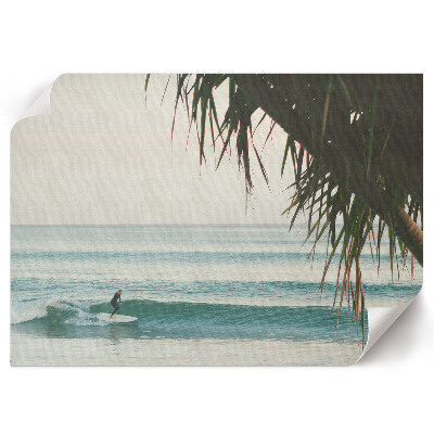 Wandposter mit Surfer auf einer Welle