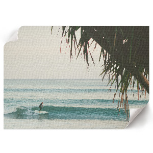 Wandposter mit Surfer auf einer Welle
