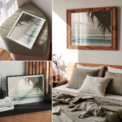 Wandposter mit Surfer auf einer Welle