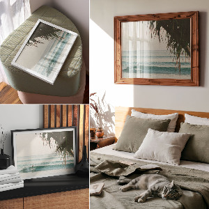 Wandposter Surfer auf einer Welle