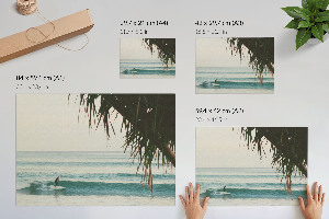 Wandposter Surfer auf einer Welle