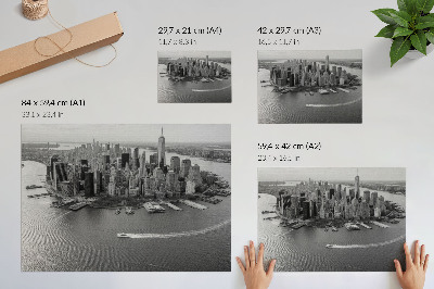 Plakat mit Stadtpanorama