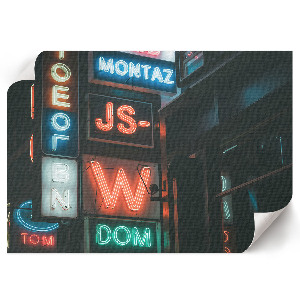 Wandposter Neonlichter in der Stadt