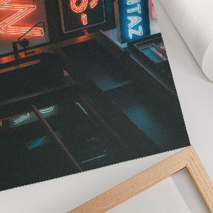 Wandposter Neonlichter in der Stadt