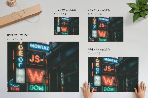 Wandposter Neonlichter in der Stadt
