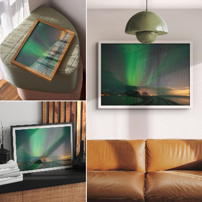 Wandposter mit Nordlichtmotiv