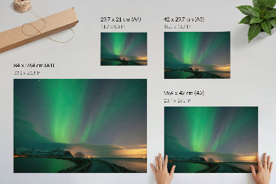 Wandposter mit Nordlichtmotiv