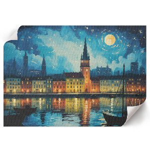 Poster druck Stadt bei Nacht