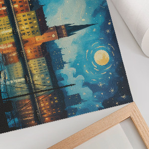 Poster druck Stadt bei Nacht