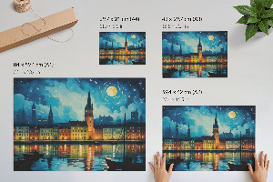 Poster druck Stadt bei Nacht