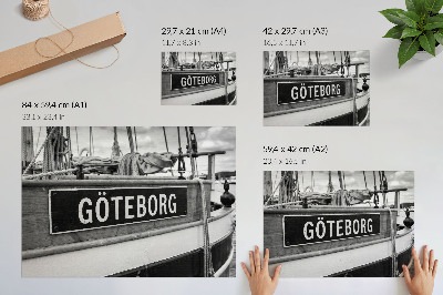 Poster mit Motiv von Łódź und Göteborg